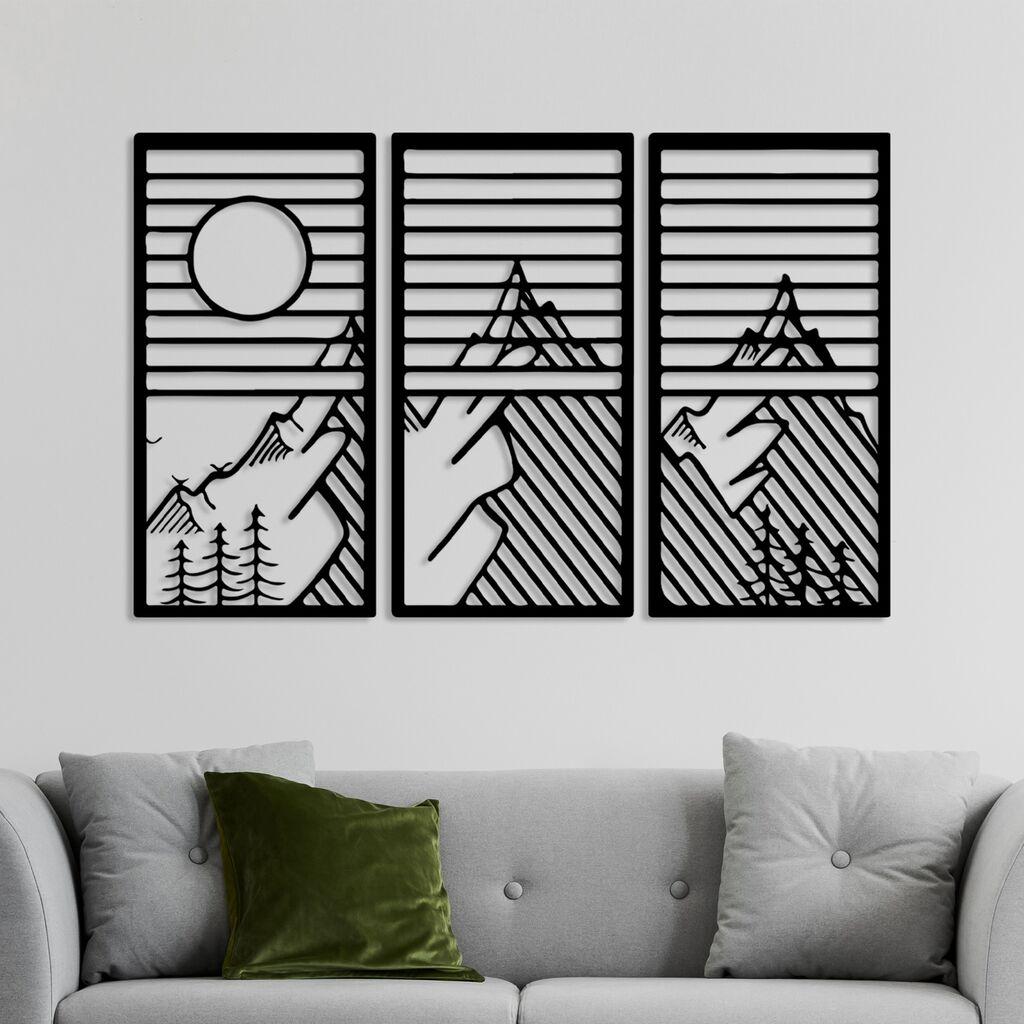 Wallity Zidna dekoracija Scenic Trio B, crna