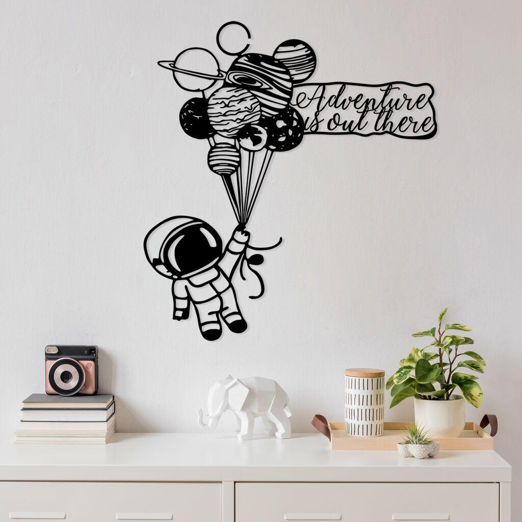 Wallity Zidna dekoracija Astronaut 4, 64 x 70 cm, Crna