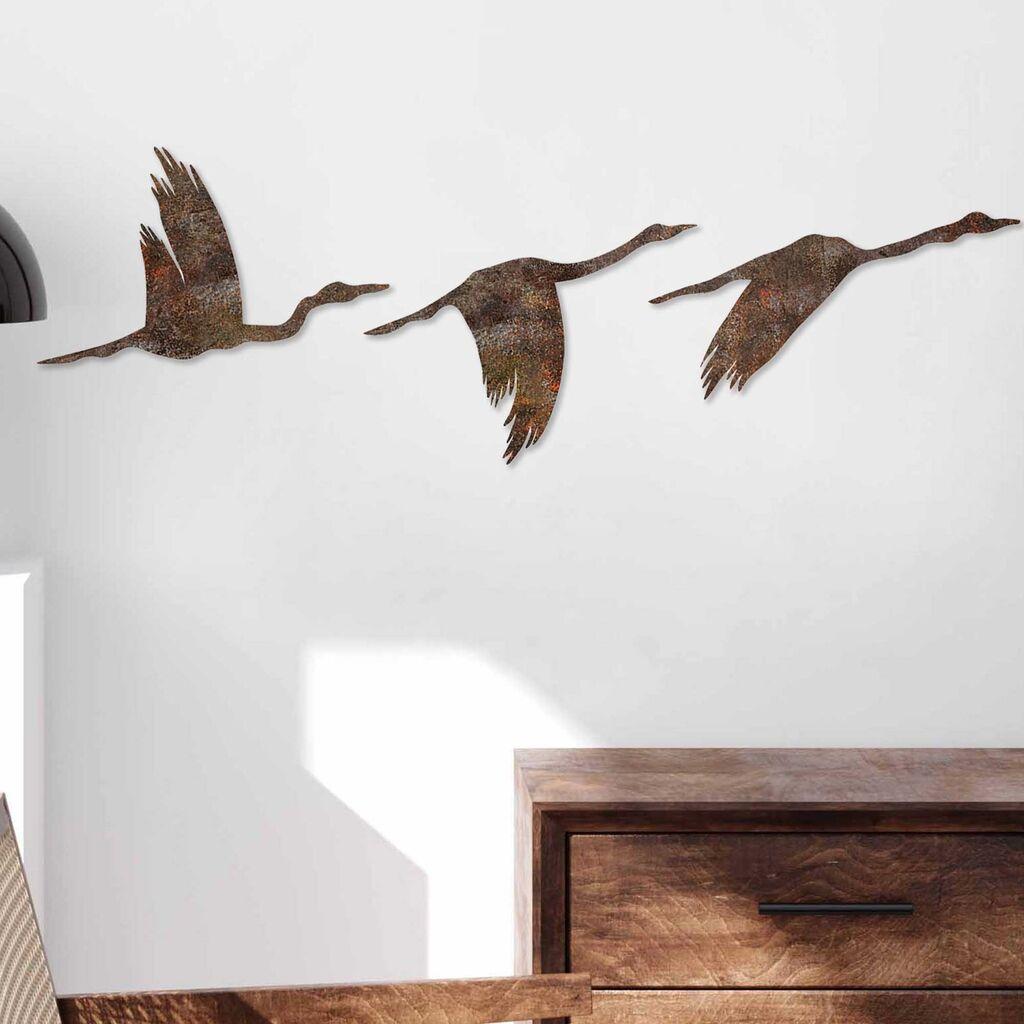 Wallity Set zidnih ukrasa Rusty Birds 1, 11x16cm, 14x22cm 18x27cm, Smeđa
