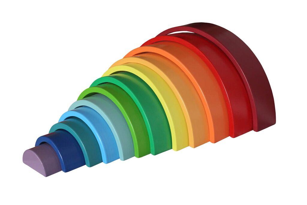 HANAH HOME Drvena igračka Valdorf Rainbov, Šarena, 12 dijelova