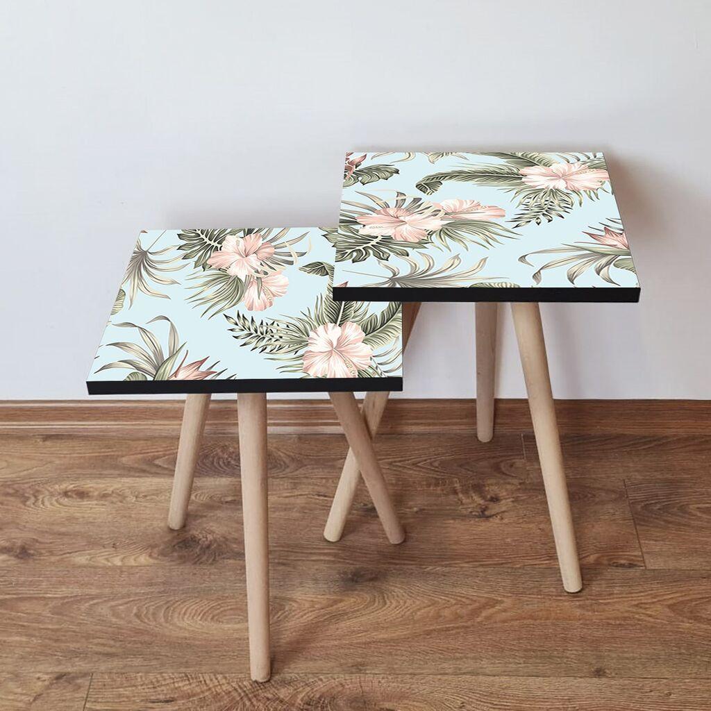 Hanah Home 2SHP207 Pomoćni stolić, 2 dijela, Svijetloplava