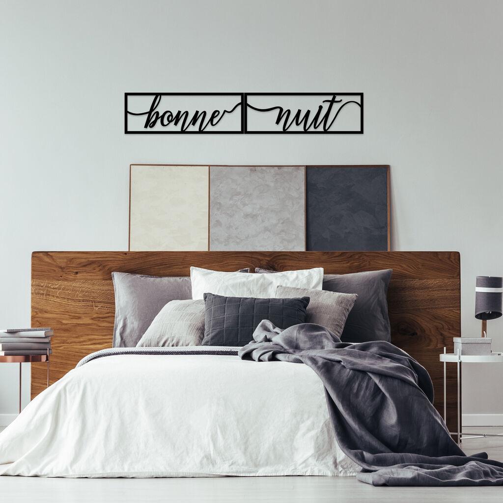 Wallity Zidna dekoracija Bonne Nuit 1, 90x15 cm, 1,5 mm, Crna