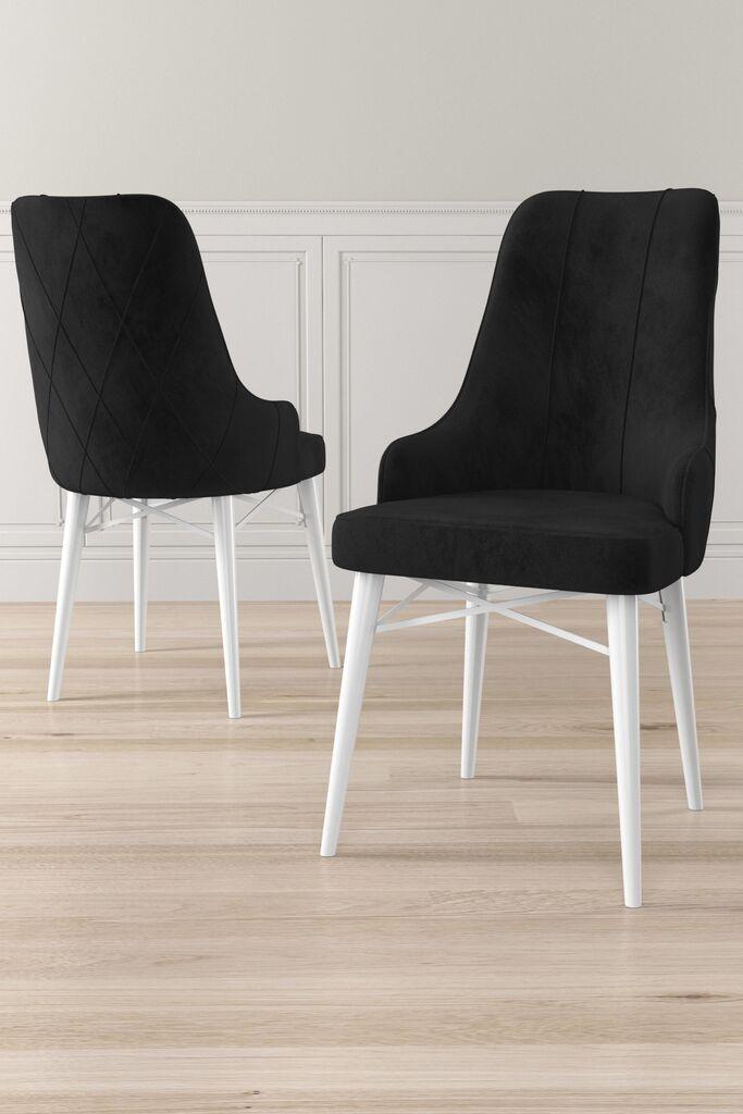 Hanah Home set stolica Neta, 46x95x42 cm, 6 dijelova, Crno-bijela