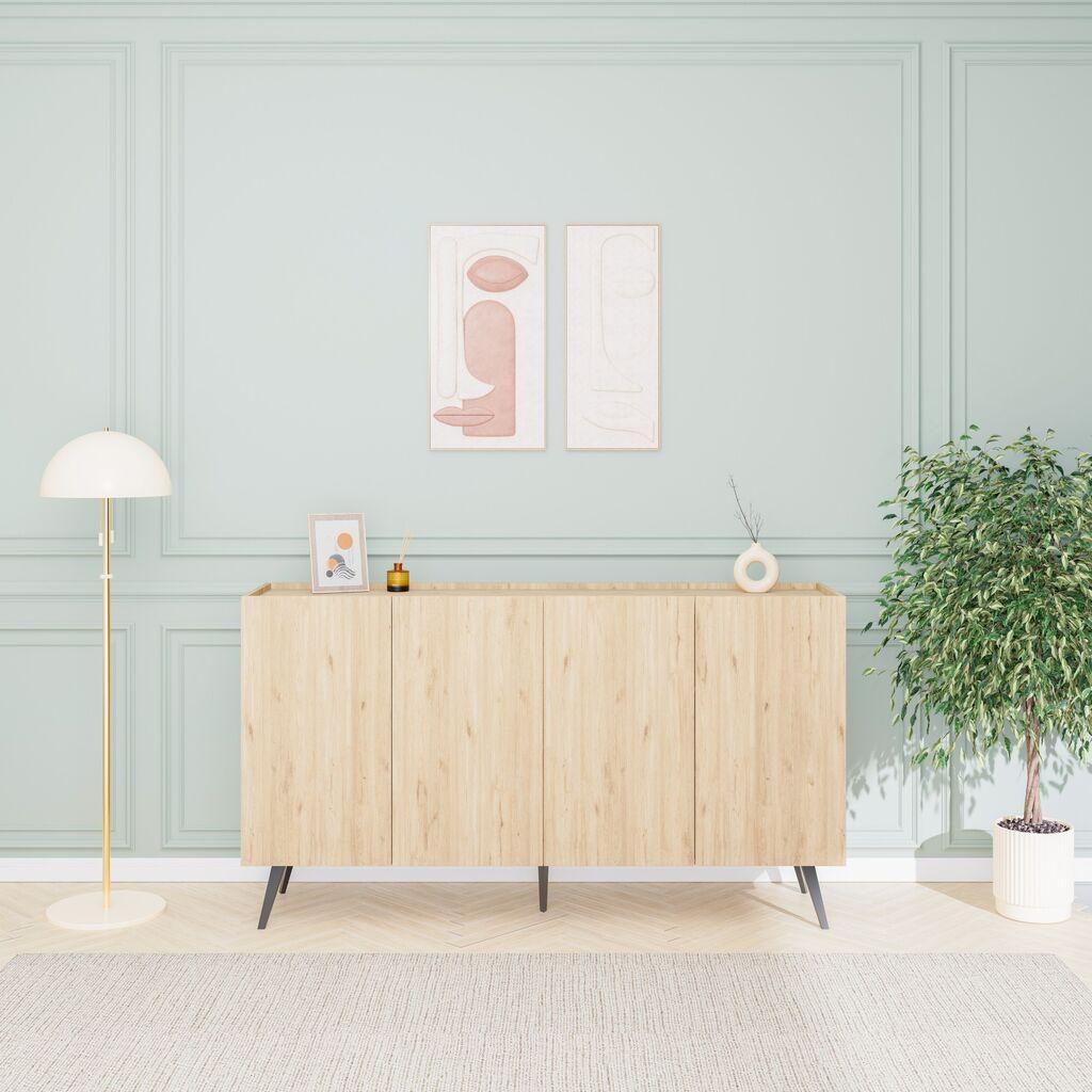Hanah Home Konzolni sto Kns-740-Ff-2, 180x100x43 cm, Hrast