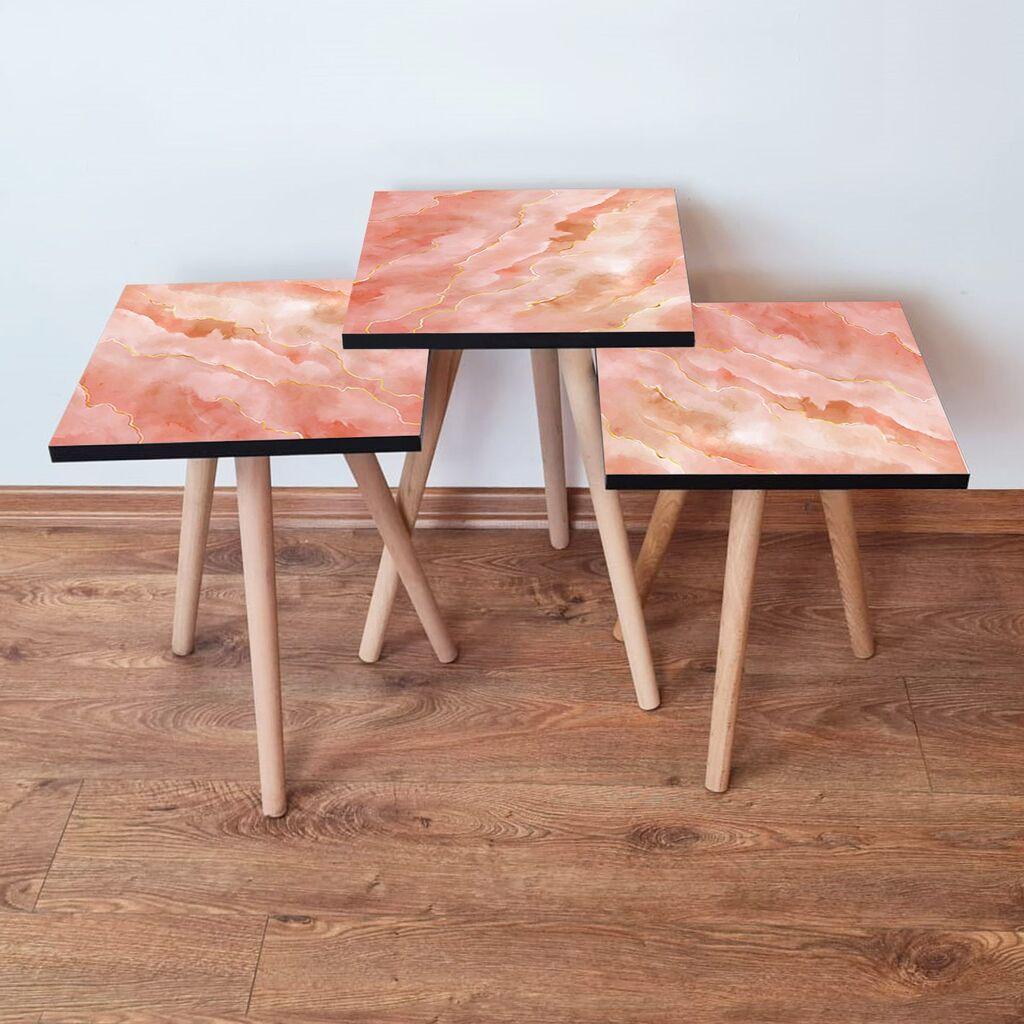 Hanah Home set stolića za kafu 3Shp218, 3 dijela, šareni