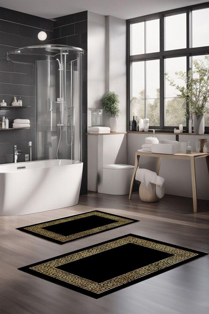 L'essentiel Maison Set prostirke za kupatilo CT-5007, crna i zlatna