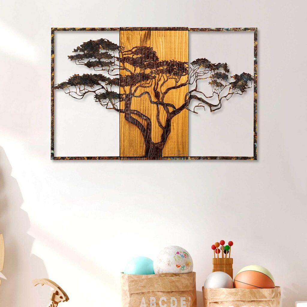 Wallity Zidna dekoracija Akacija - 388-A, 90x58x3 cm, Smeđa
