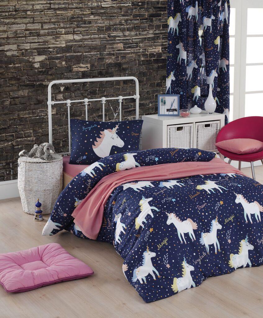 L'essentiel Maison set posteljine s magičnim jednorogom, 160x220 cm, Teget