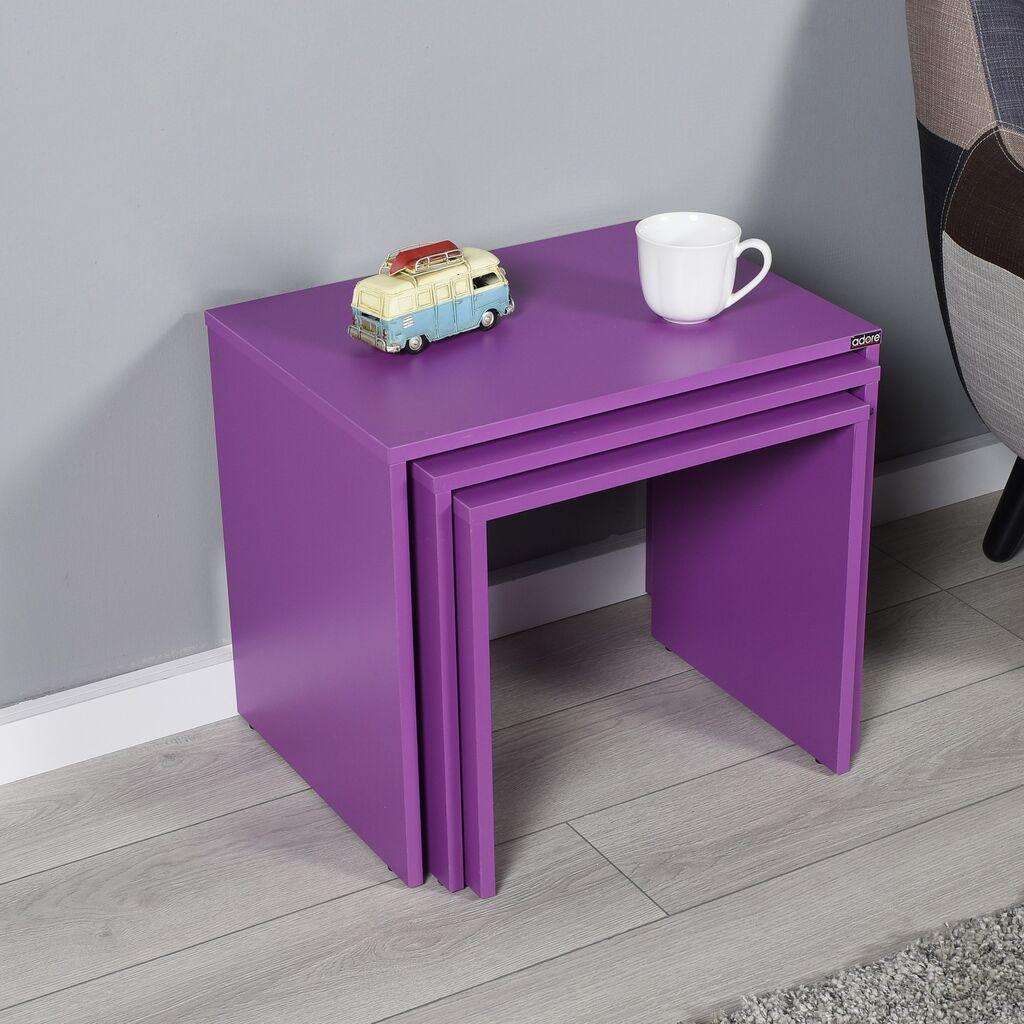 Hanah Home set klub stolića Shp-103-Uu-1, 55x47x40 cm, 3 dijela, ljubičasta