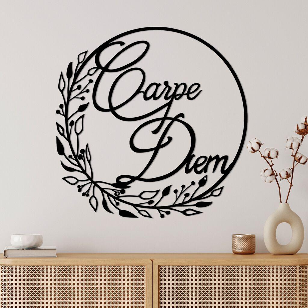 Wallity Zidna dekoracija Carpe Diem 1, 56x56 cm, 1,5 mm, Crna