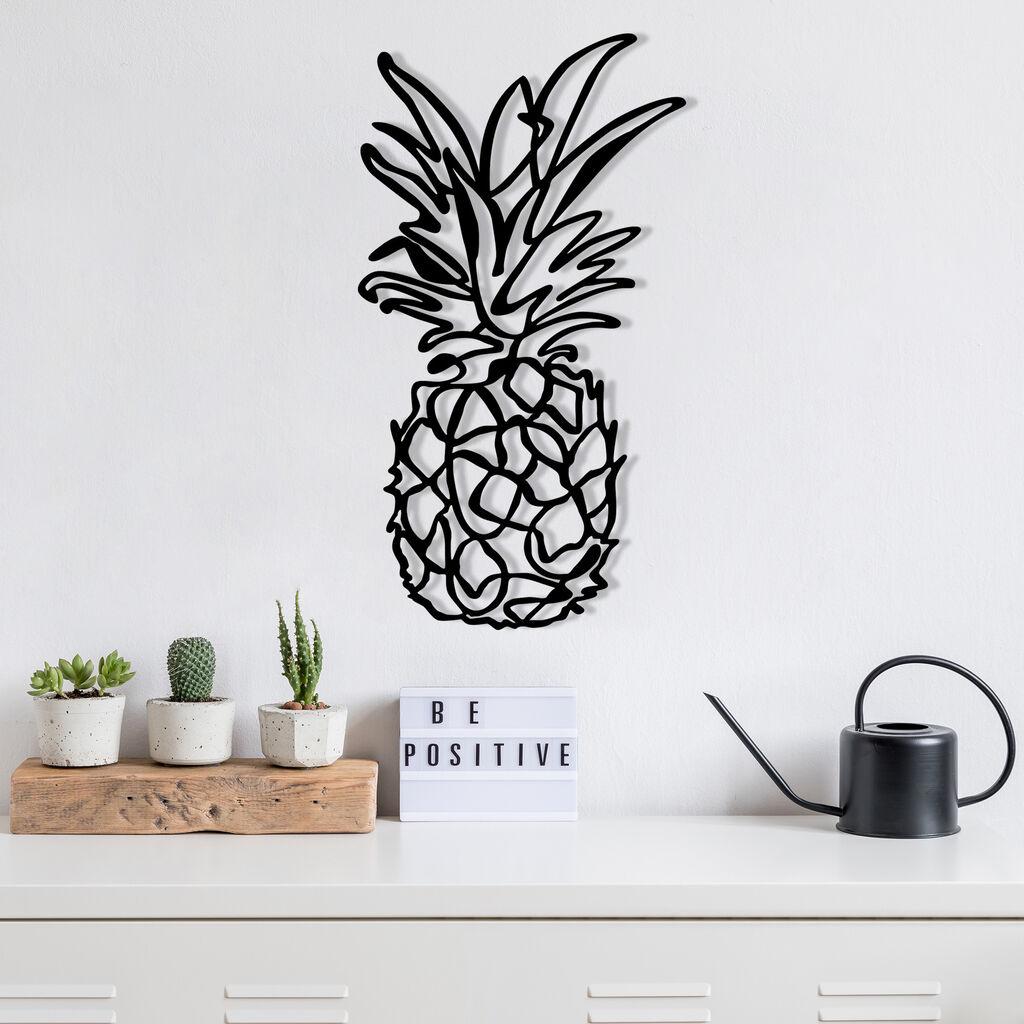 Wallity Zidna dekoracija Ananas-M120, 33x60 cm, 1,2 mm, Crna