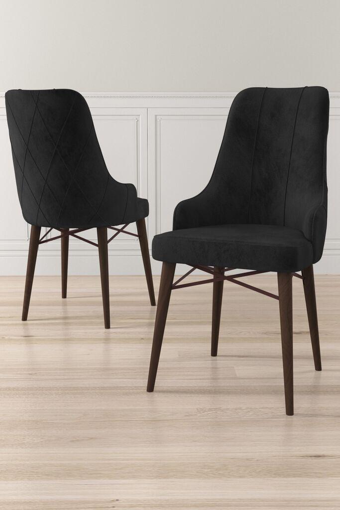 Hanah Home Neta set stolica, 46x95x42 cm, 2 dijela, antracit-smeđa