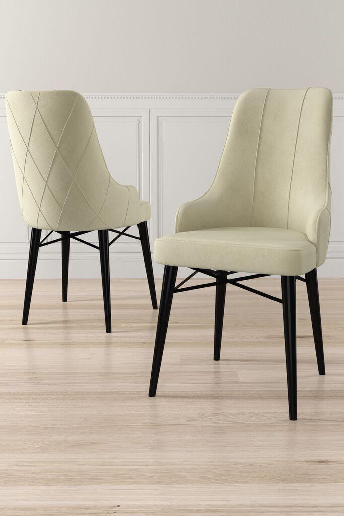 Hanah Home set stolica Neta, 46x95x42 cm, 6 dijelova, krem-crna
