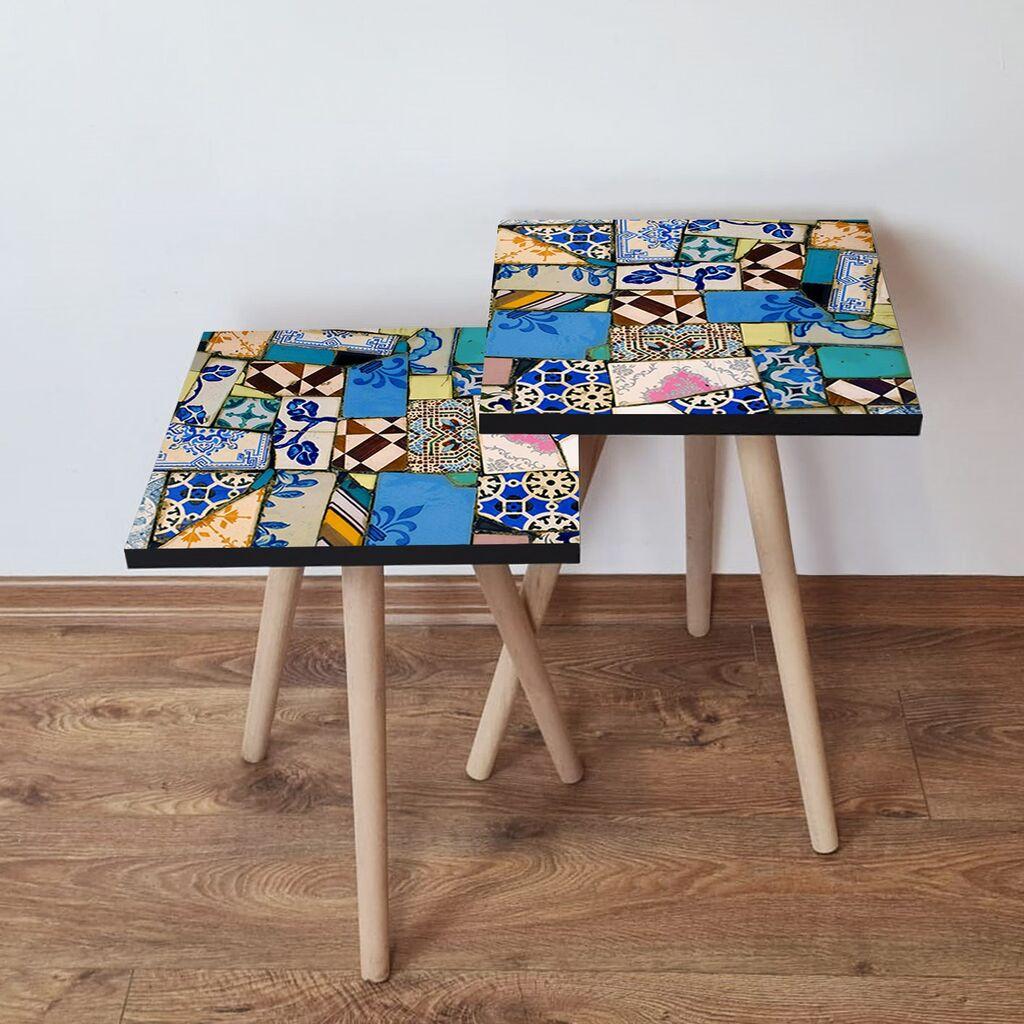 Hanah Home set stolića za kafu 2Shp510, 2 dijela, šareni