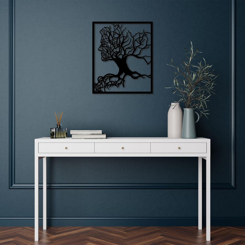 Wallity Zidna dekoracija Čovječuljak Drvo - 262, 50 x 58 cm, Crna