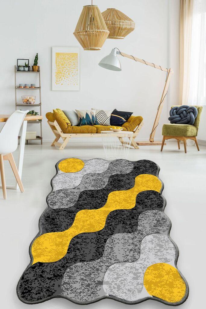 Conceptum Hypnose Tepih Krug, 150x240 cm, Žuto-siva