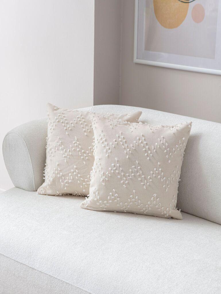 Aberto Design Set ukrasnih jastučnica Tuffet, 43x43 cm, 2 komada, krem