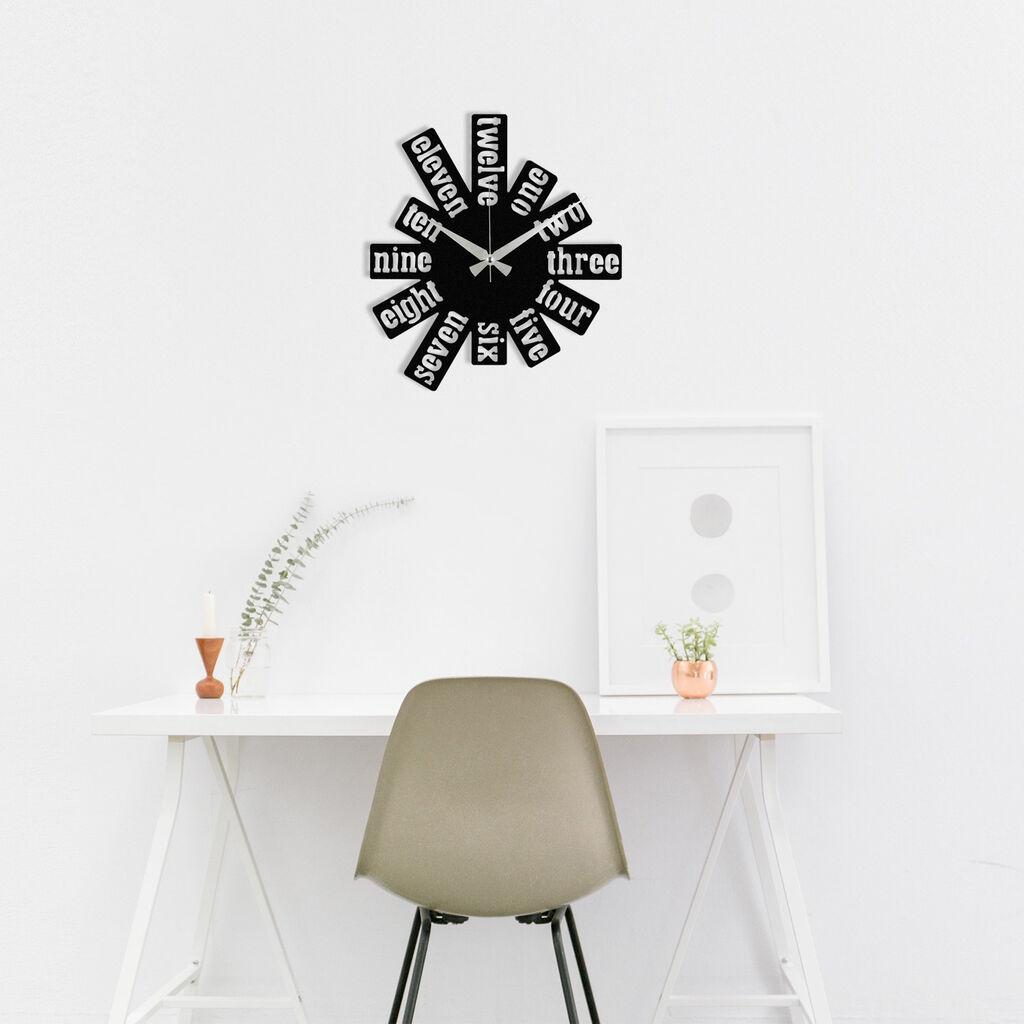 Zidni sat Wallity 48x48cm Crni