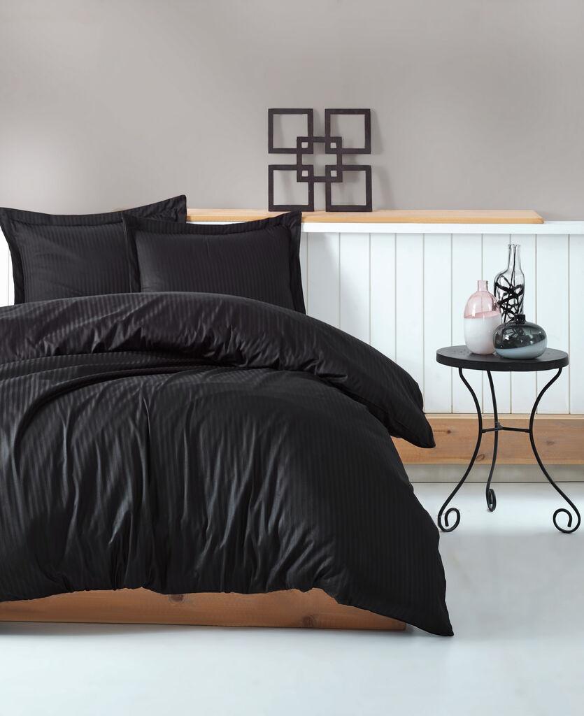 L'essentiel Maison set posteljine Stripe, 200x220 cm, crna