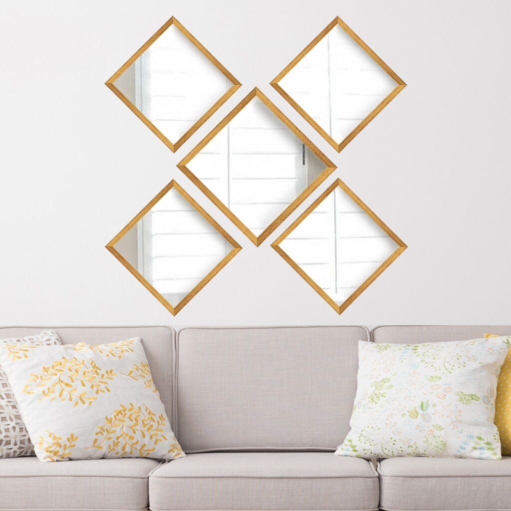 Set ogledala Wallity SETAYNA_045, 24x24cm(4), 34x34cm(1)