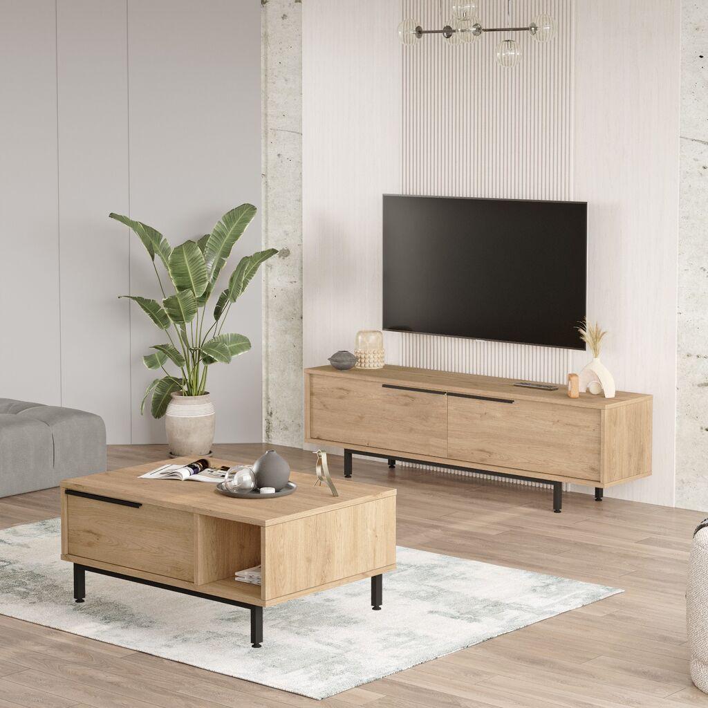 Hanah Home Set TV komoda i klub stolić ON19-S, hrast