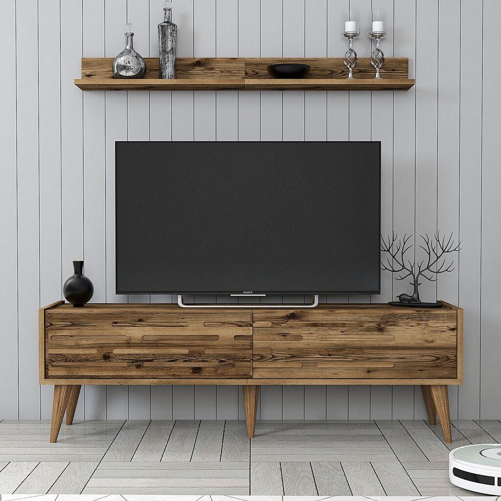 Hanah Home TV ormarić s policama Valensiya 140, 140 cm, Smeđa