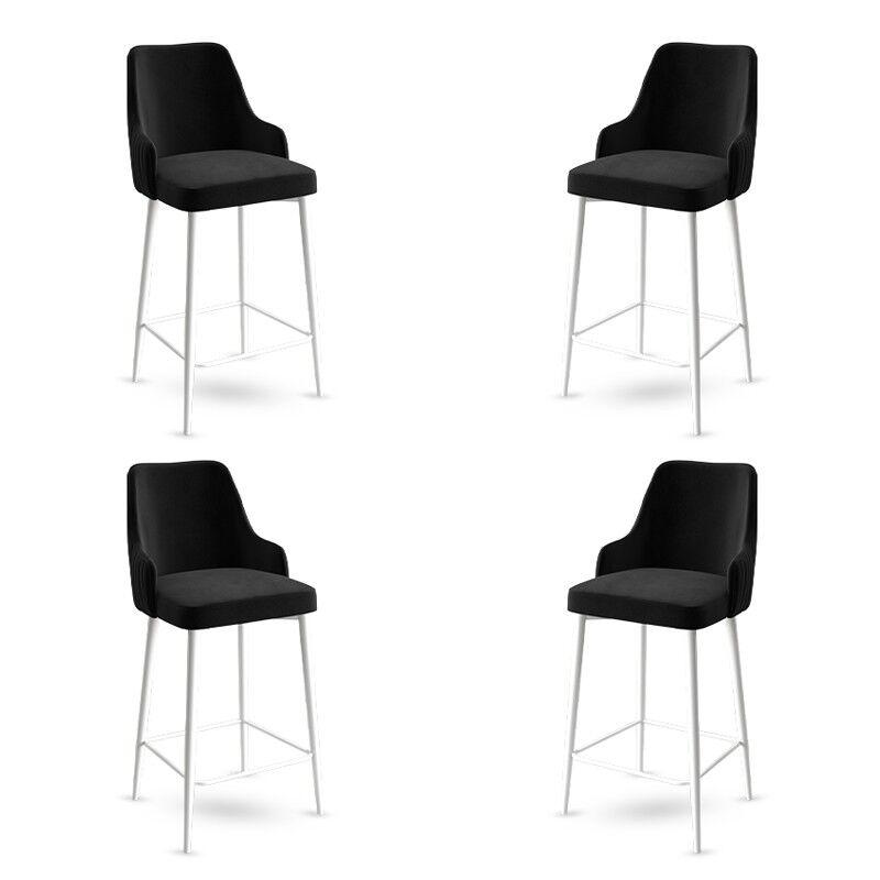 Hanah Home set barskih stolica Enox, 4 dijela, crno-bijela