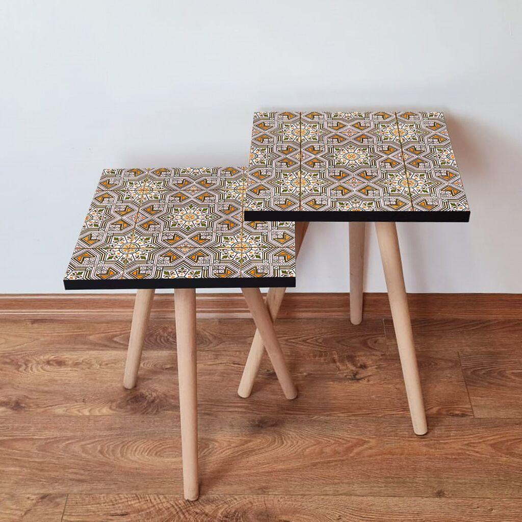 Hanah Home set stolića za kafu 2Shp427, 2 dijela, šareni