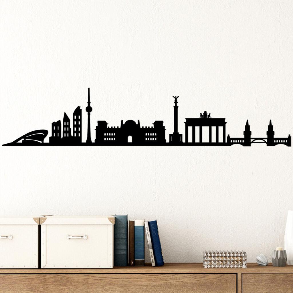 Wallity Zidna dekoracija Berlinski panoramski pogled, 119x24 cm, 1,5 mm, crna