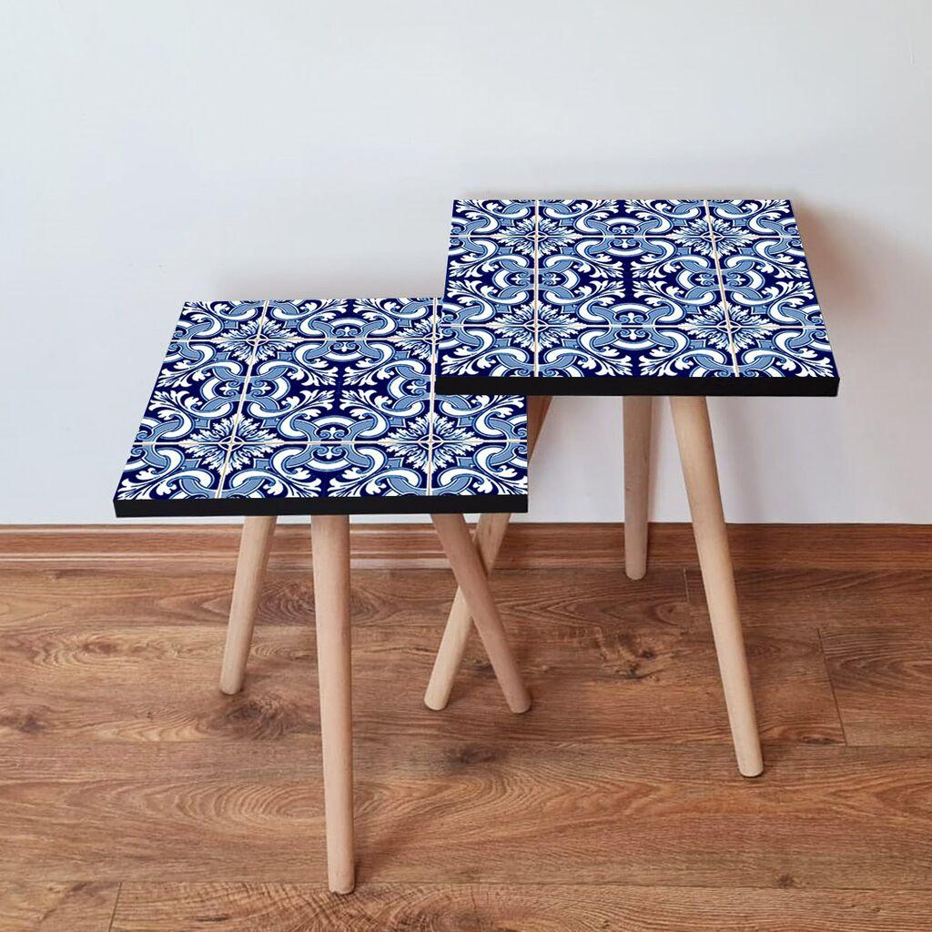 Hanah Home set stolića za kafu 2Shp447, 2 dijela, šareni