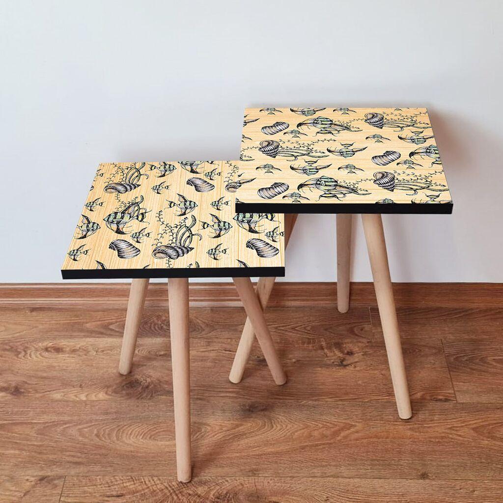 Hanah Home set stolića za kafu 2Shp9, 2 dijela, šareni