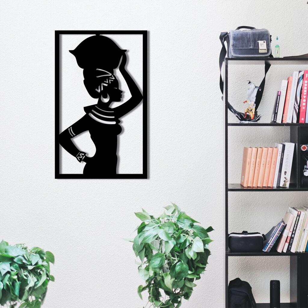 Wallity Zidna dekoracija Afrička, 35 x 56 cm, Crna