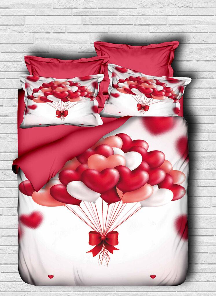 L'essentiel Maison set posteljine 102, 200x220cm, bijelo-crvena