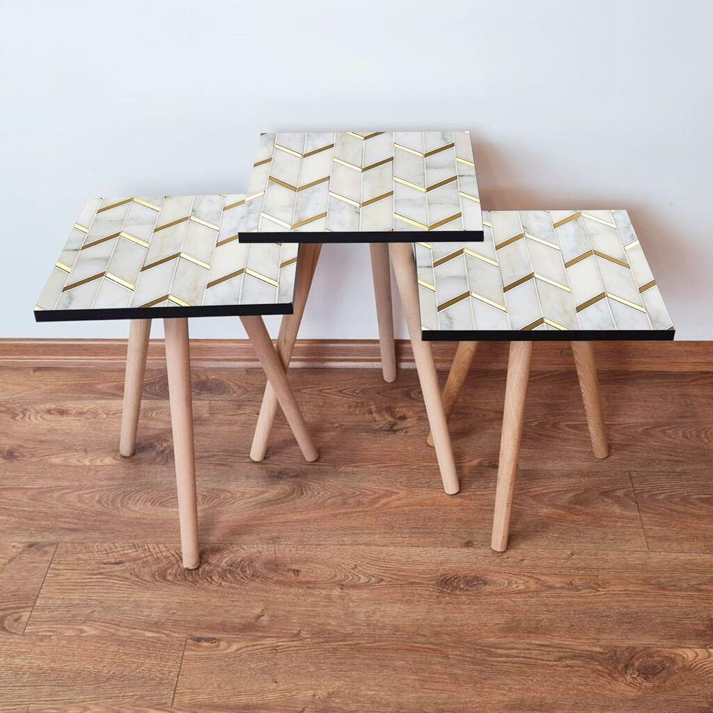 Hanah Home set stolića za kafu 3Shp273, 3 dijela, šareni