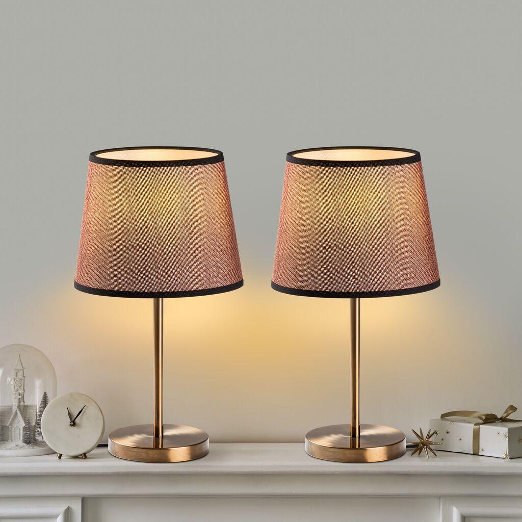 Opviq Set stonih lampi 5103, 21x21x39 cm, IP20, 2 komada, Srebrno-smeđa boja