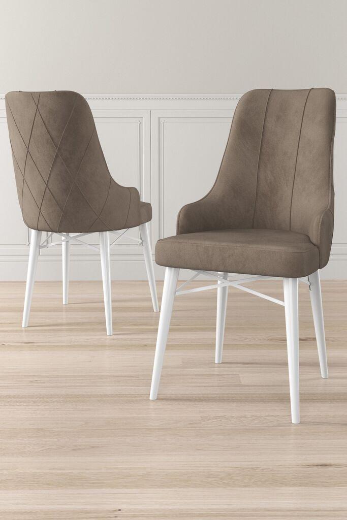 Hanah Home set stolica Neta, 46x95x42 cm, 6 dijelova, Bijelo-smeđa
