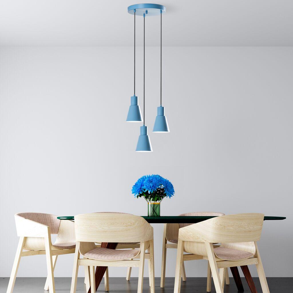 Opviq Luster Konikkem-6357-3, 75-114cm, 40 cm, 3xE27, Plava