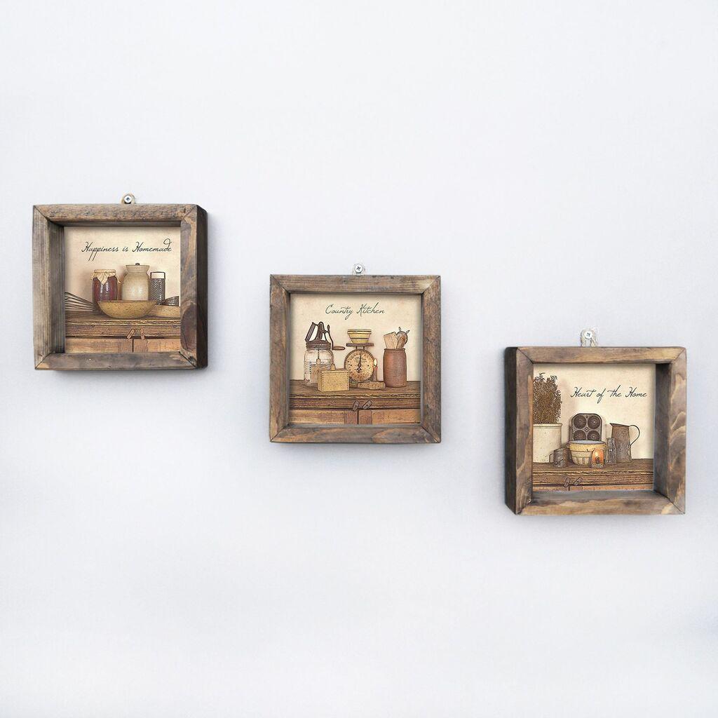 Wallity UKZM004 Dekorativna slika, 15x15cm, 3 komada