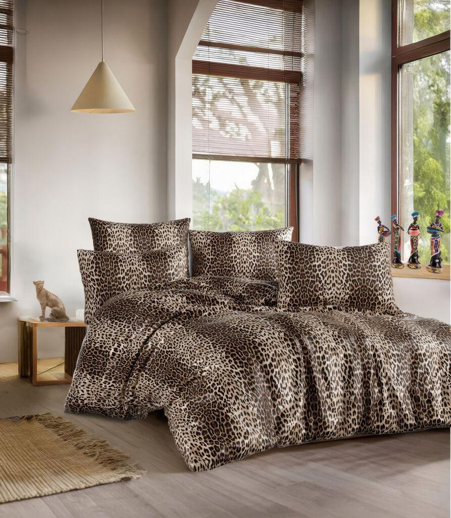 L'essentiel Maison set posteljine Leopard, 160x220 cm, smeđa