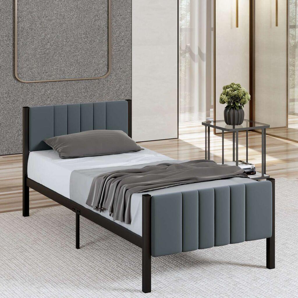 Okvir kreveta Hanah Home Lotus, 90x190 cm, antracit