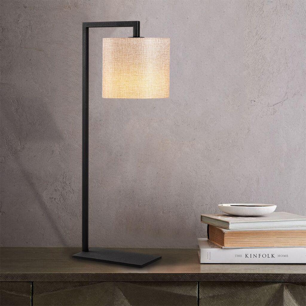 Opviq Stona lampa E27 Grlo, Krem-Crna