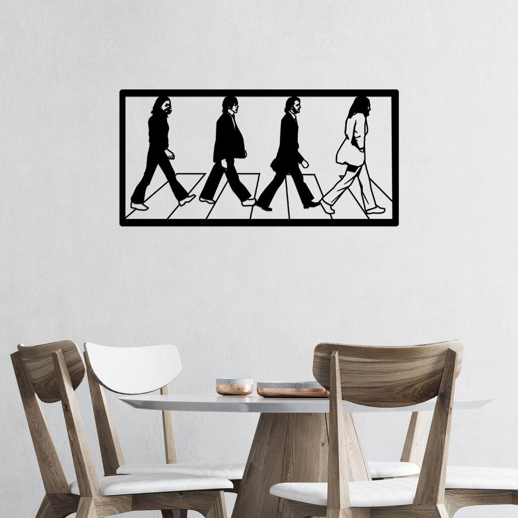 Zidna dekoracija The Beatles, 80x39cm, Crna