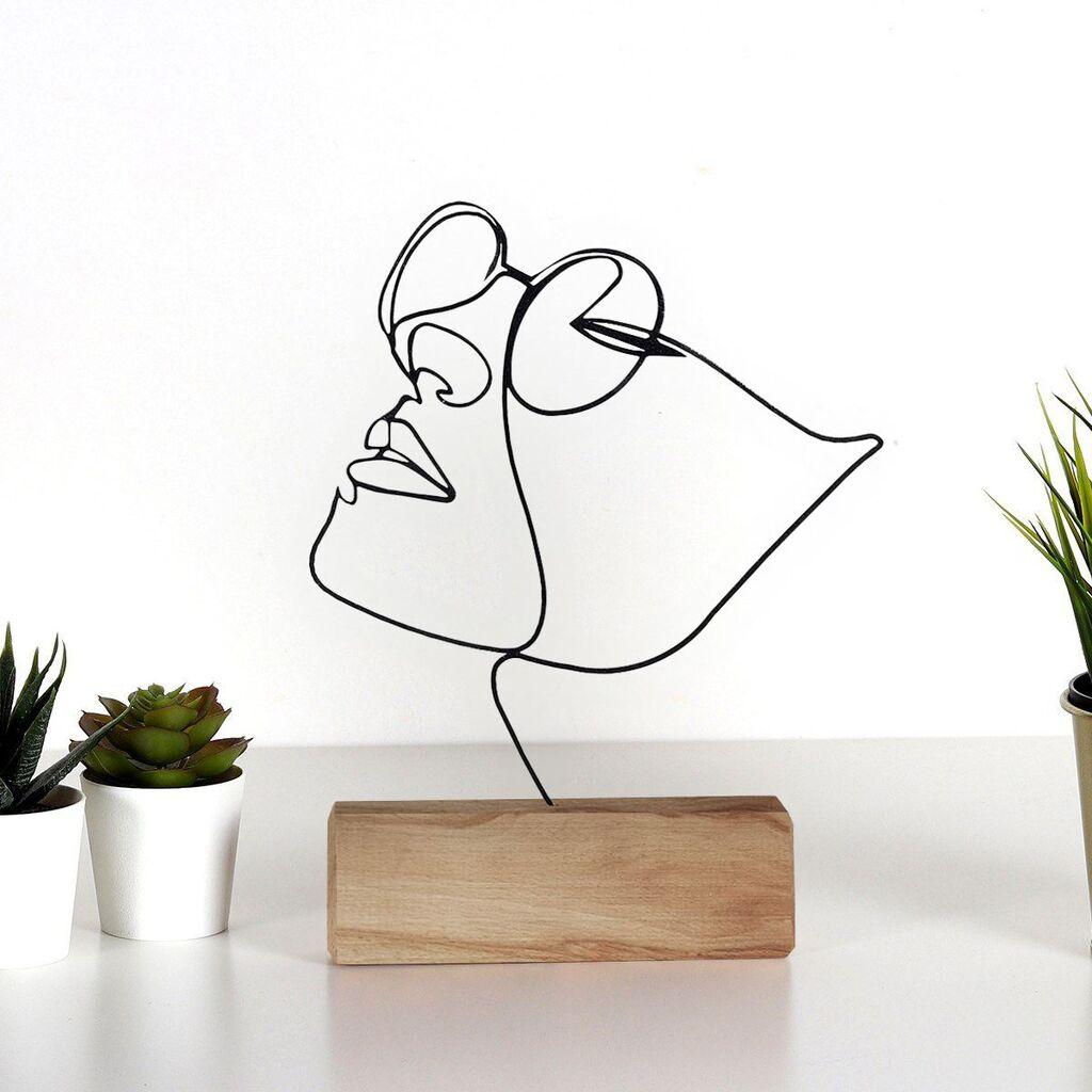 Aberto Design Dekorativna figura M-037, 17x31x3,5 cm, Crna