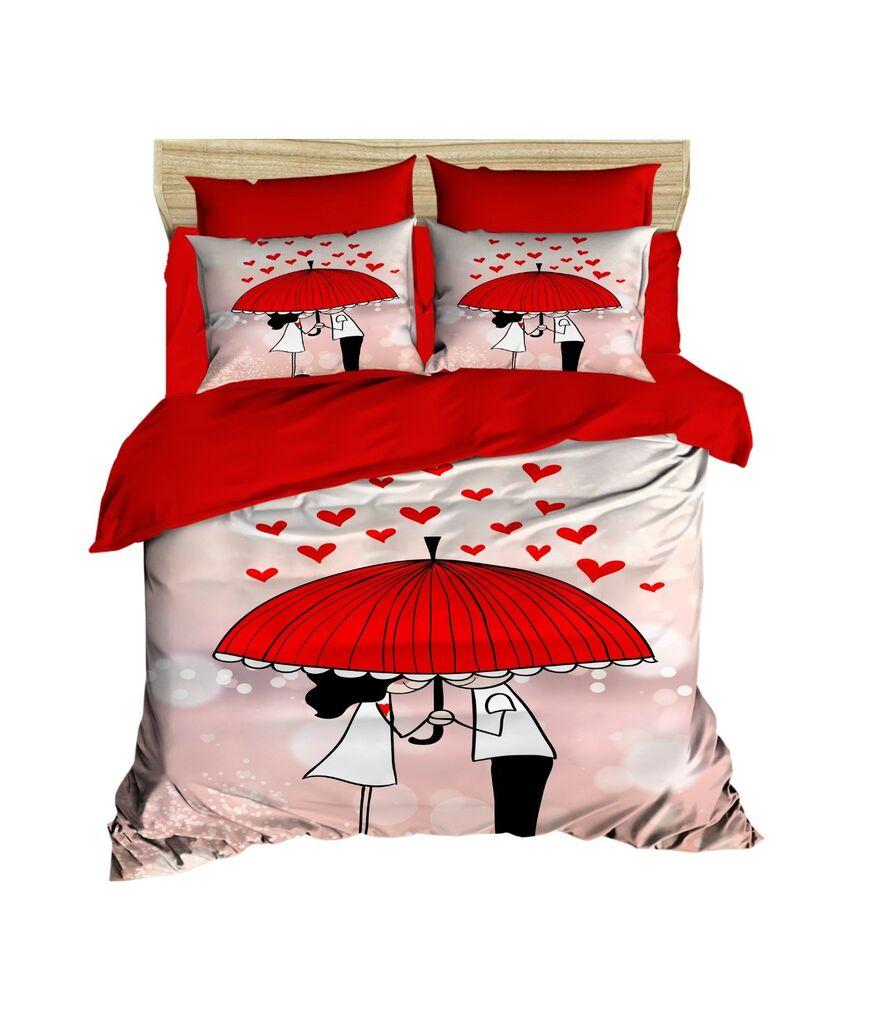 L'essentiel Maison set posteljine 207, 160x220cm, roze-crvena