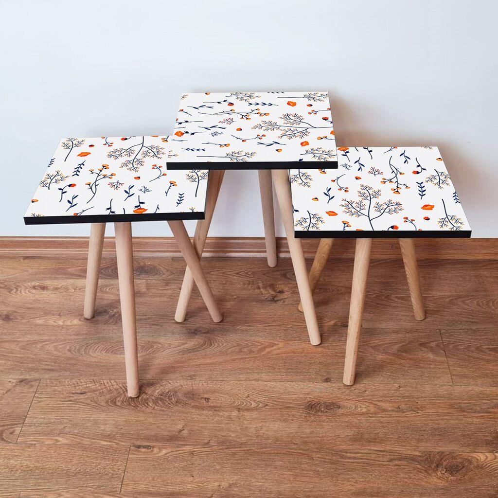 Hanah Home set stolića za kafu 3Shp172, 3 dijela, šareni