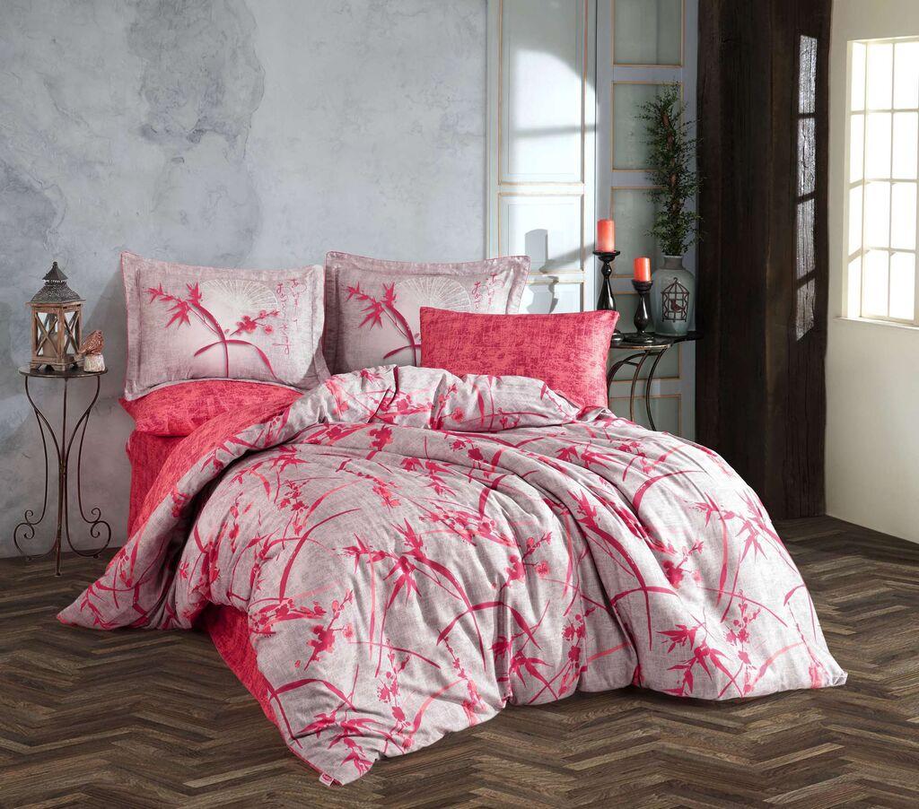 L'essentiel Maison set posteljine Double Jasmin, 200x220 cm, crveno-roza