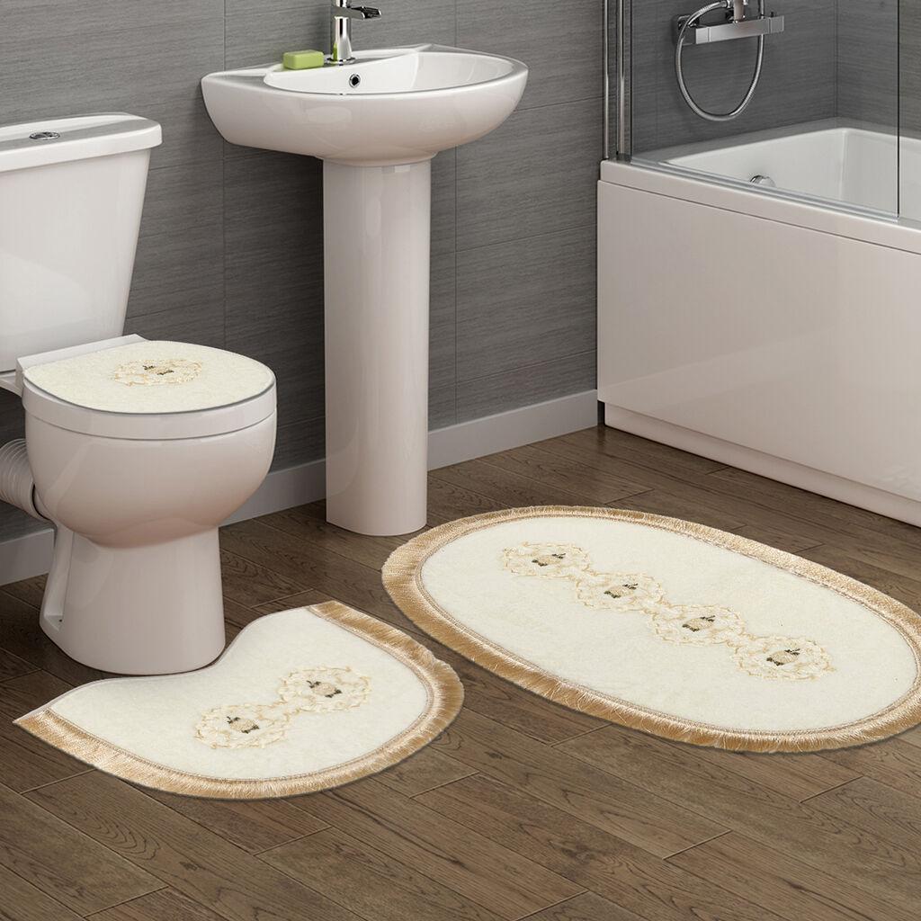 L'essentiel Maison Set podnih obloga za kupatilo Clozet Tkm.000187, krem