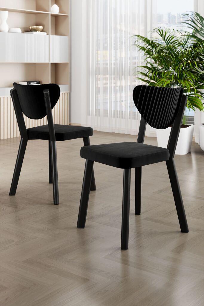 Hanah Home Set stolica Arfe, 37x104x77 cm, 6 dijelova, Crna