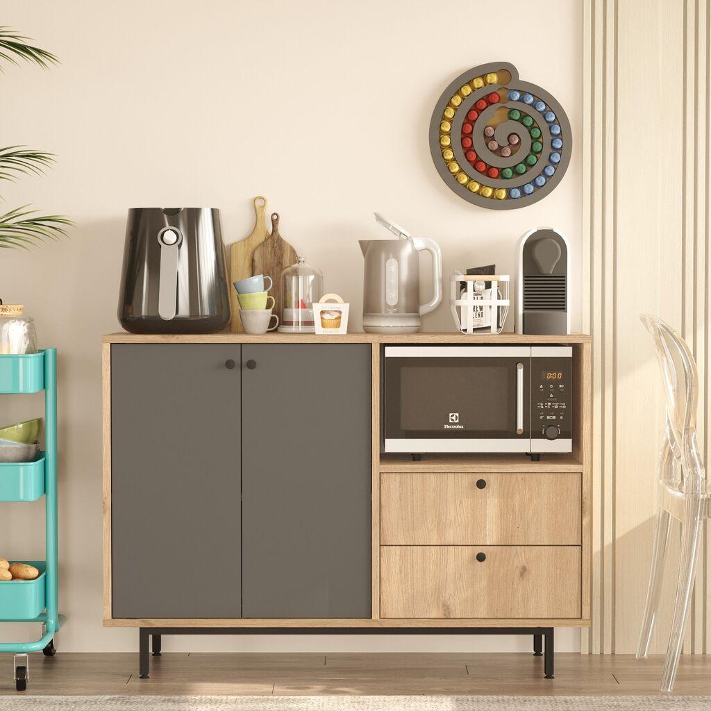 Hanah Home Komoda RE2-SA, 120x85x35,5 cm, Antracit