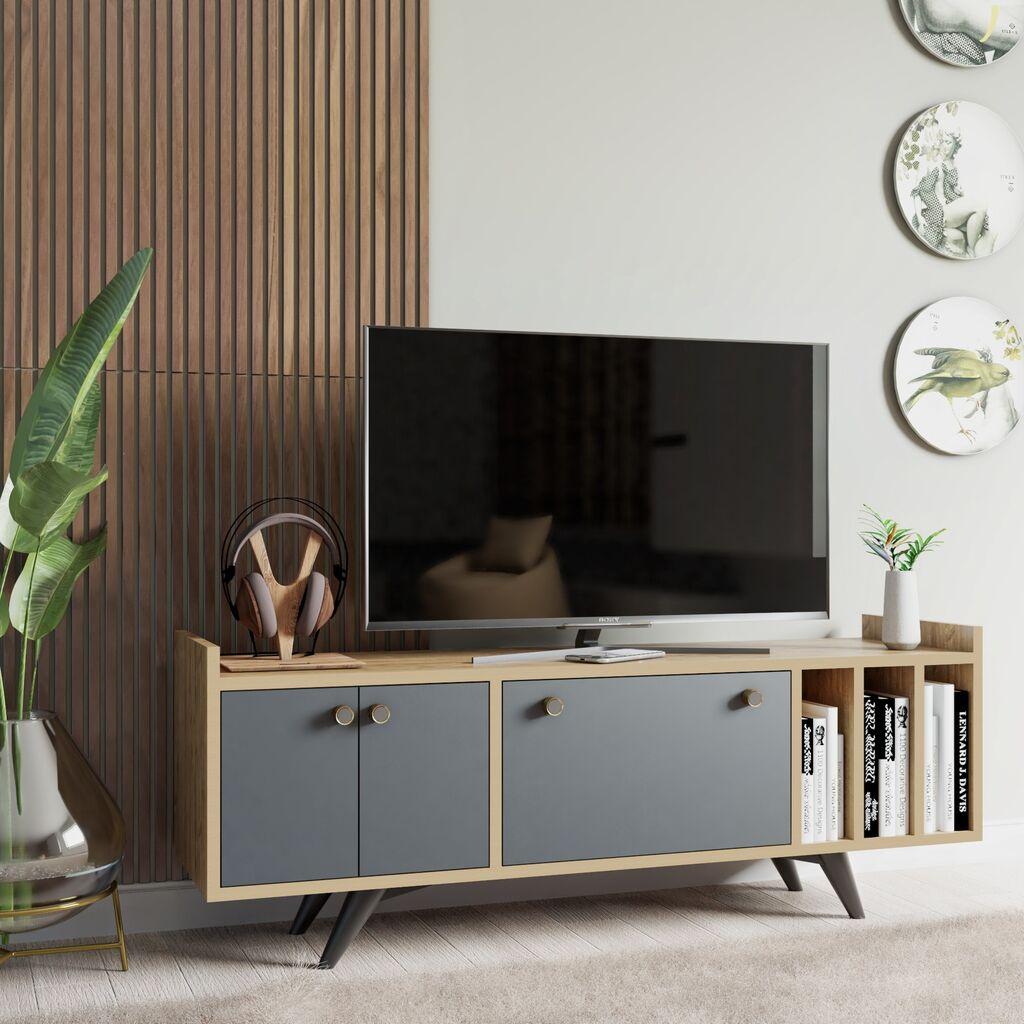 Hanah TV komoda Maribor, 150x40x62 cm, antracit-hrast